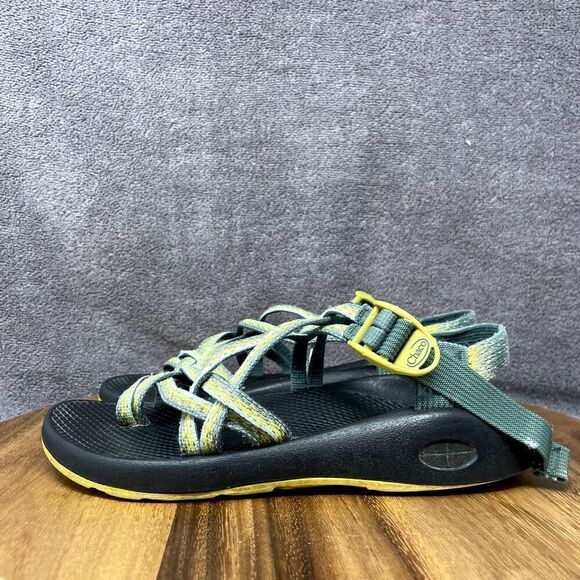 Chaco Womens ZX2 Sandals Classic Green Yellow Hiking Outdoor Toe Loop Women’s 7 - Picture 3 of 9